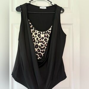 Worn once Black cheetah tank top 2XL